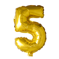 Folieballon  - Guld 40 cm. 1 stk. Nr. 5
